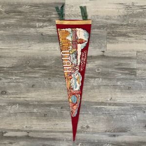 Vintage 1950s Greetings From The Land Of Color Utah Souvenir Pennant